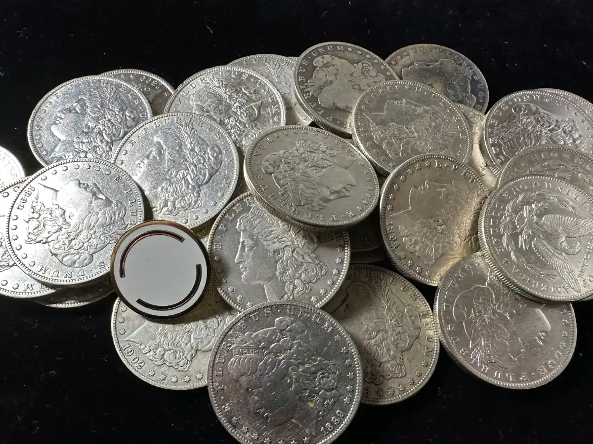 Sell silver coins with Coinfully - Silver coin collection neatly compiled on a surface, prepping for a profitable coin sale in Elk Grove.