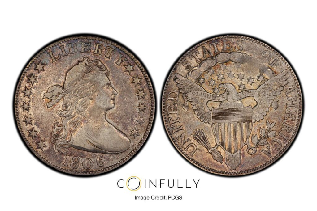 1806 Draped Bust Half Dollar - Knobbed 6 - Stem Not Through Claw - Coinfully