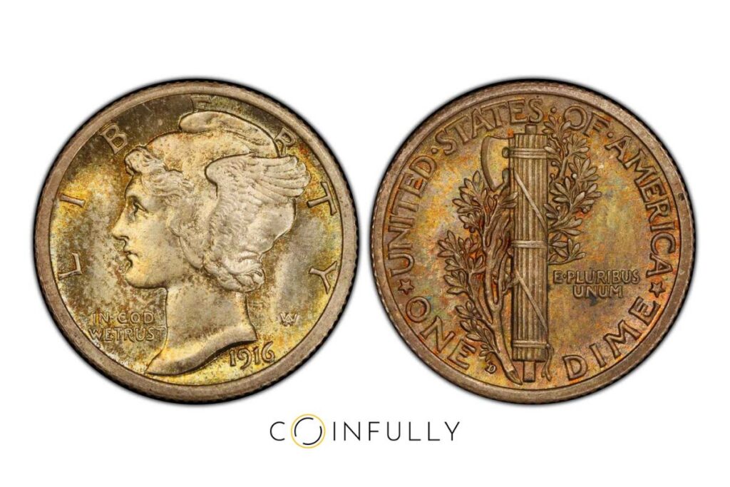 Most Valuable Mercury Dimes - 1916-D Mercury Dime - Coinfully