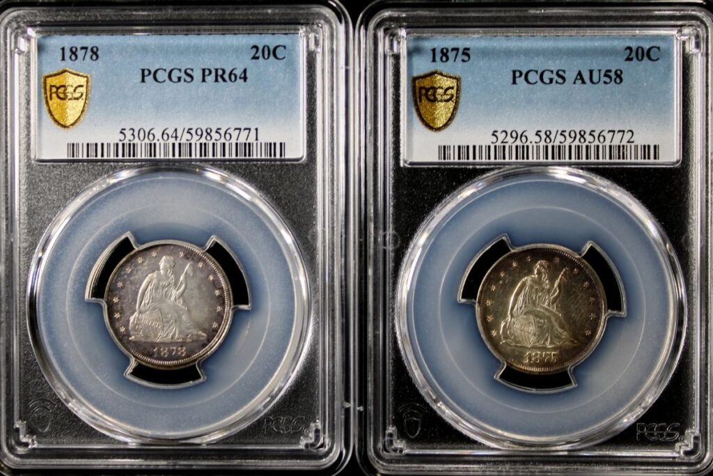 What Is Coin Grading - Two Graded Twenty Cent Coins - Coinfully
